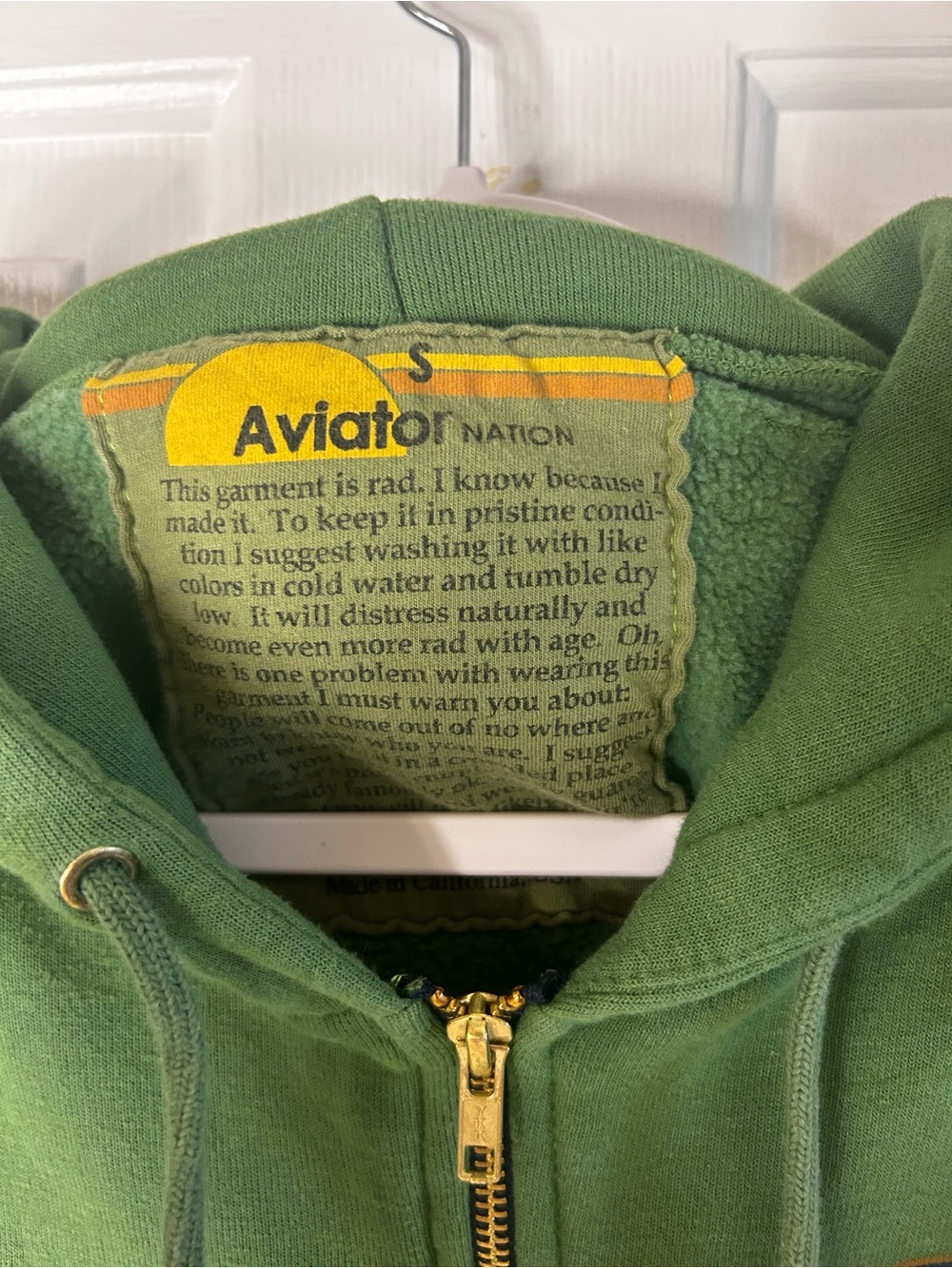 AVIATOR NATION All Seasons Circle Zip Hoodie- Palm/ Size Small - Picture 9 of 9